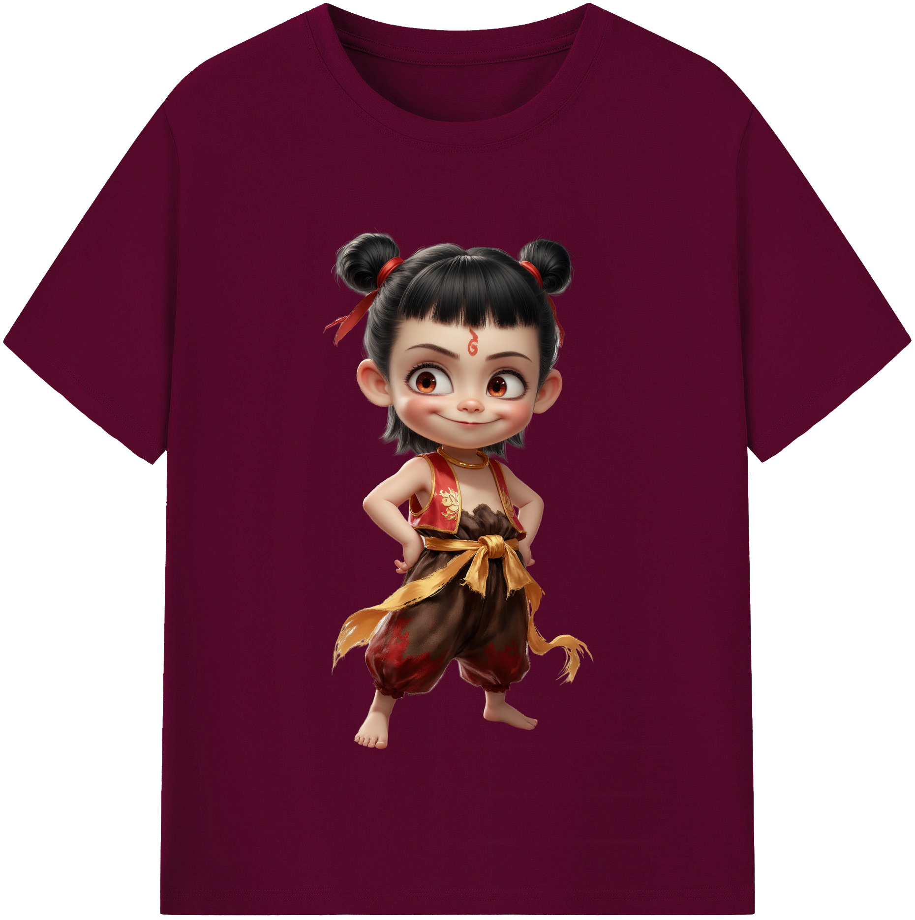 （画像用） Ne Zha 2 ナタ 魔童の大暴れ レディースカジュアルプリントTシャツ（綿100％）
